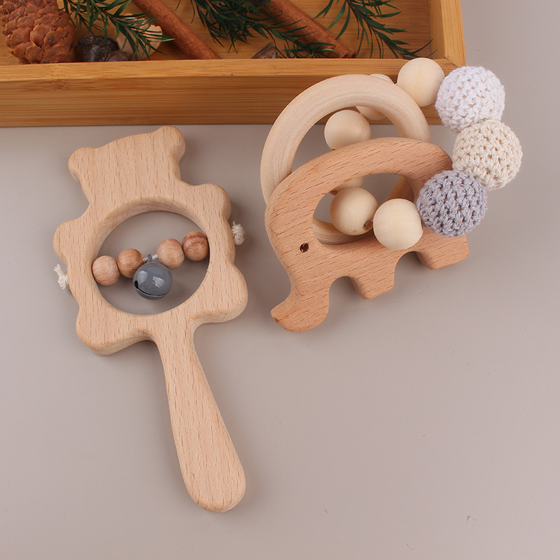 Amigo del medio ambiente pulsera animal de beech molar juguetes de silicona perlas de beech goma campana