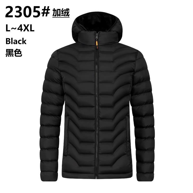 Abrigo de algodón acolchado de los hombres de otoño e invierno costilla abajo abrigo de algodón acolchado abrigo encapuchado invierno engrosado moda casual suelta algodón acolchado chaqueta al por mayor