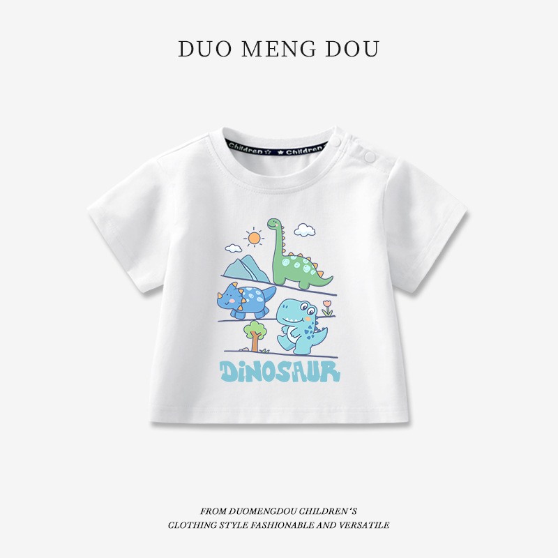 Boys' T-Shirt, Toddler Summer Short-Sleeve, Baby One-Year-Old Clothes, Children's Half-Sleeve Top, Infant Pure Cotton New Summer