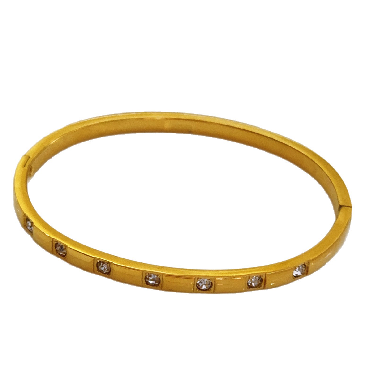 Diseño de nicho de lujo ligero Pulsera de diamantes de medio círculo de sentido avanzado Temperamento Pulsera de acero de titanio de moda simple y versátil Gypsophila