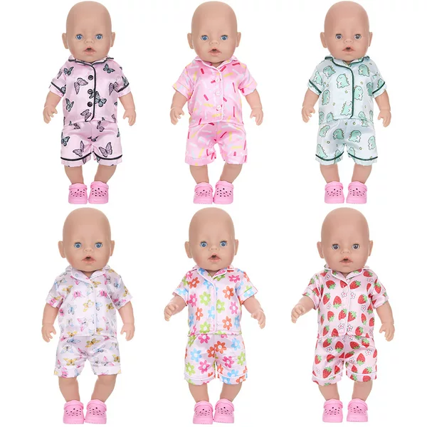 Amazon Hot Sale 18 Inch American Girl Doll Pajamas 43CM Summer Eve Doll Cute Fruit Kids Pajamas