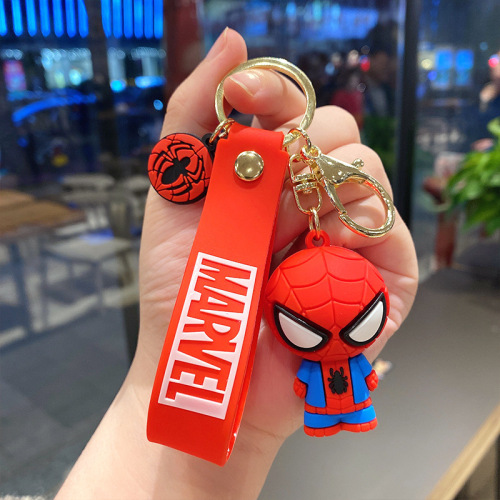 Marvel series cute 3D anime character PVC keychain ornament gift backpack clip accessory figure keychain
