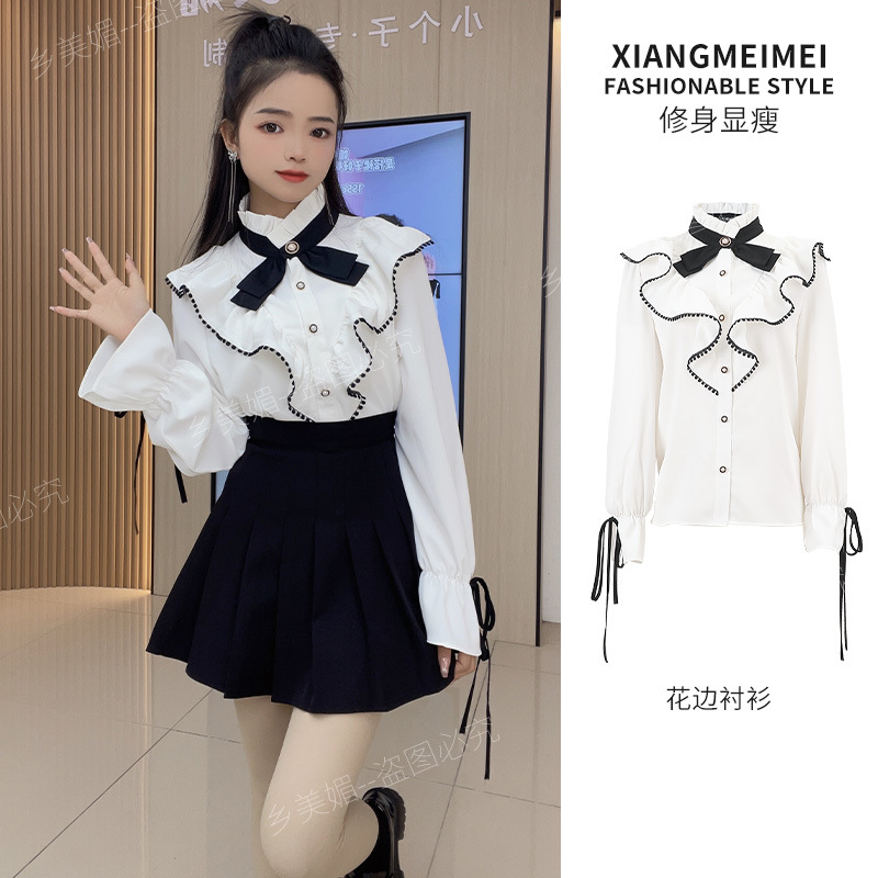 Spring solid color design elegant shirt