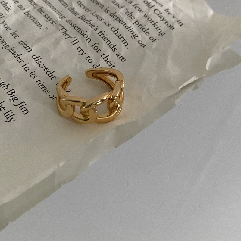 (Cross-border trading), fashionable one size retro golden ring, on index finger, simple and elegant design