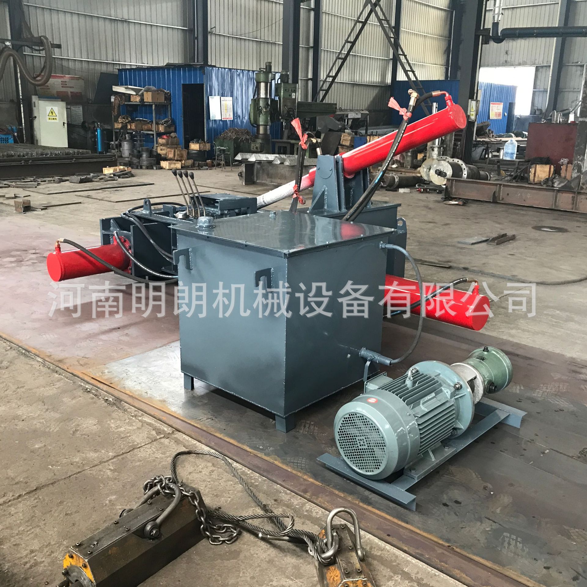 压缩废铁机械 废铁销废钢压块机 废钢下脚料双杠卧式全自动压块机