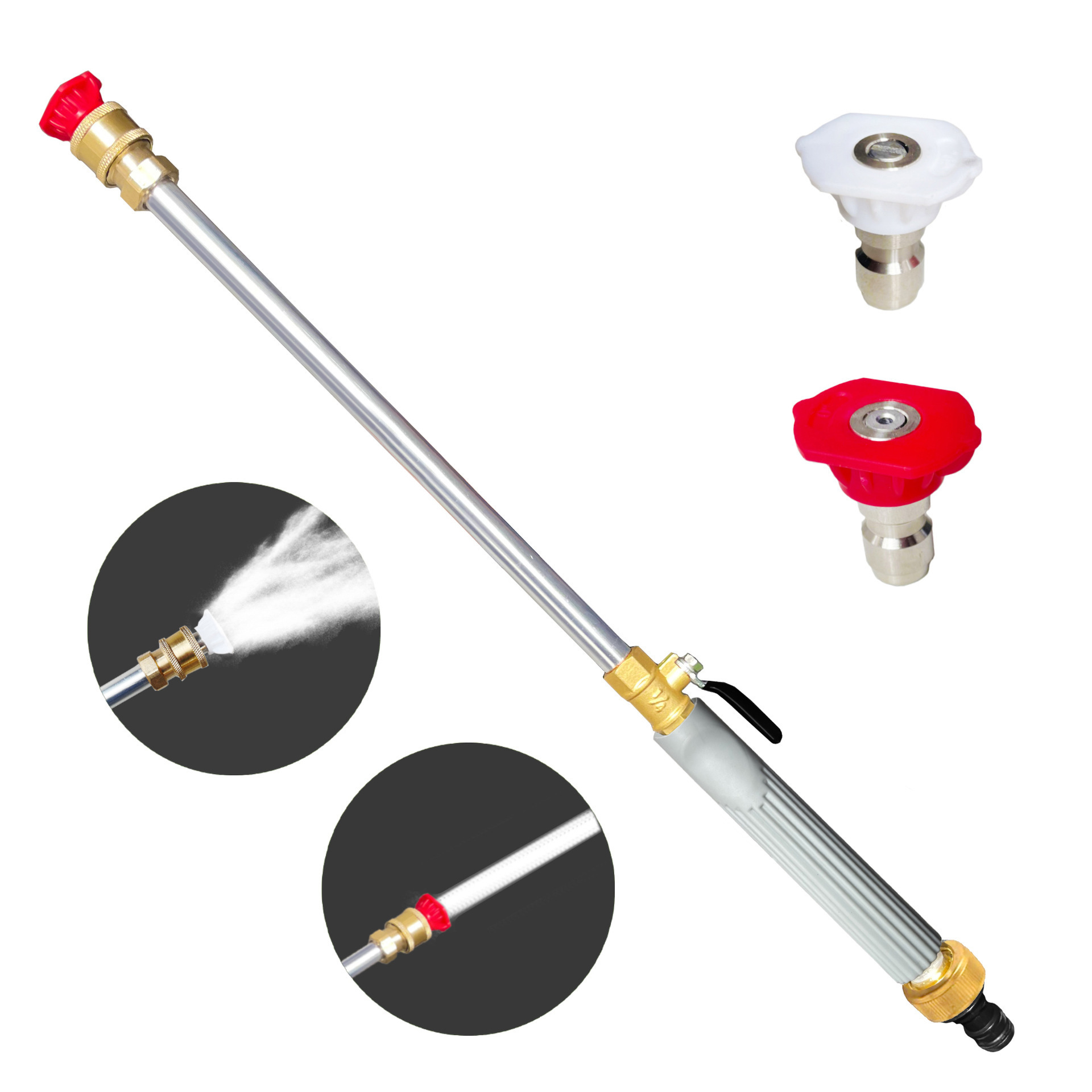 Tienda de belleza del coche de lavado de coches suministros especiales traje pistola de agua grande de alta presión tubería de agua del hogar latón garantía pistola de limpieza