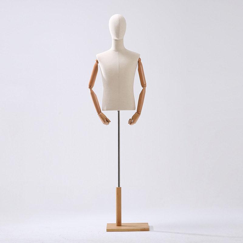 Tienda de ropa modelo masculino de madera sólida modelo adulto accesorios tienda de ropa estante de exhibición de plataforma de sopa estante de modelo