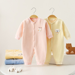 Baby one-piece warm winter clothes without bone, lined and thick double-sided fleece for 0-12 months newborns