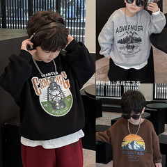 Boys' Spring 2024 New Release Children's Korean Style Loose Medium and Large Kids Hoodie Sweatshirt for Boys Streetwear Top