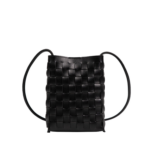 Woven mobile phone bag for women  Korean version new fashion shoulder bag simple small fresh casual crossbody bag cross-border