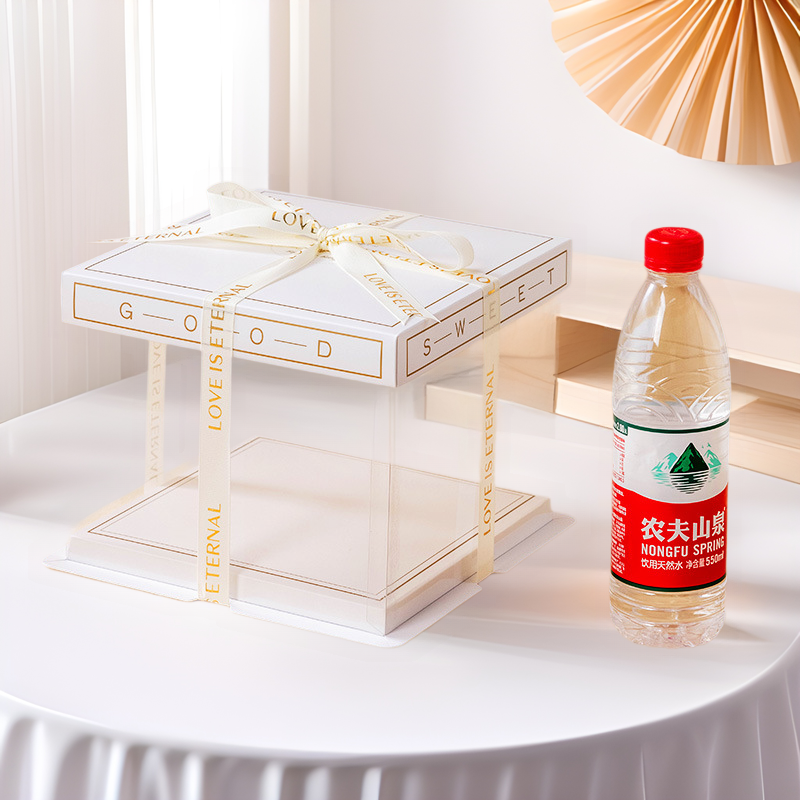 Birthday Cake Box Full Transparent Cake Packaging Box Gift 7 Ten Inch 4 Gift Plus Double Layer Snack Packaging Box
