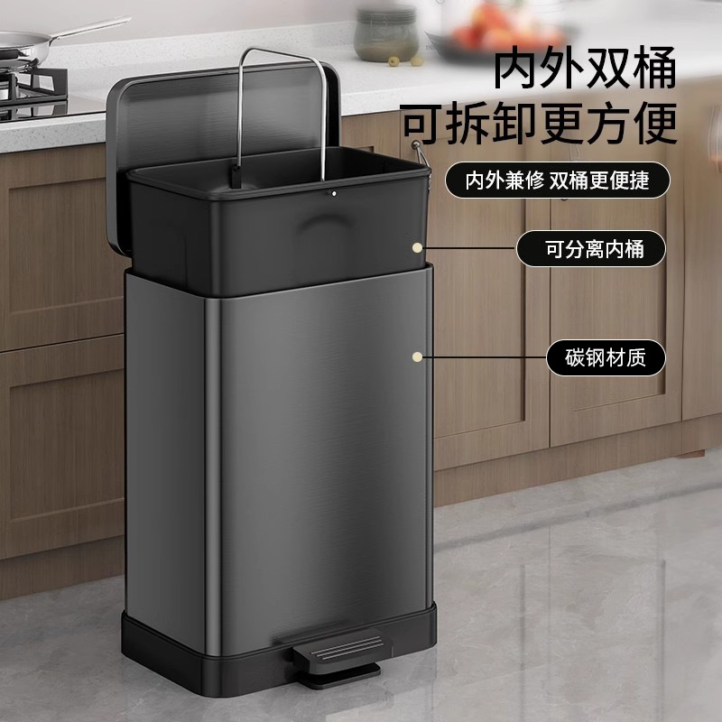 Basura de cocina doméstica gruesa con cubierta de gran capacidad especial baño sala de estar inodoro pie pie pedale