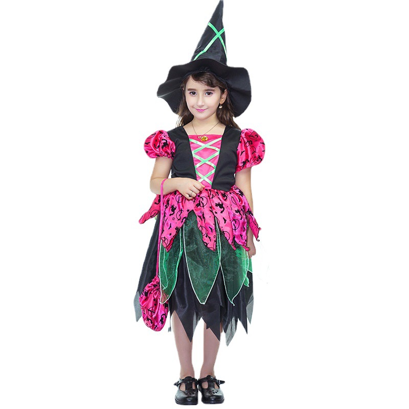 Pequeña bruja vestido mascarada etapa traje fiesta de disfraces Halloween Cosplay ropa de distribución al por mayor