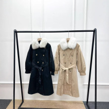 深圳南油时尚双排扣配可拆卸狐狸毛毛领90鹅绒服不退不换