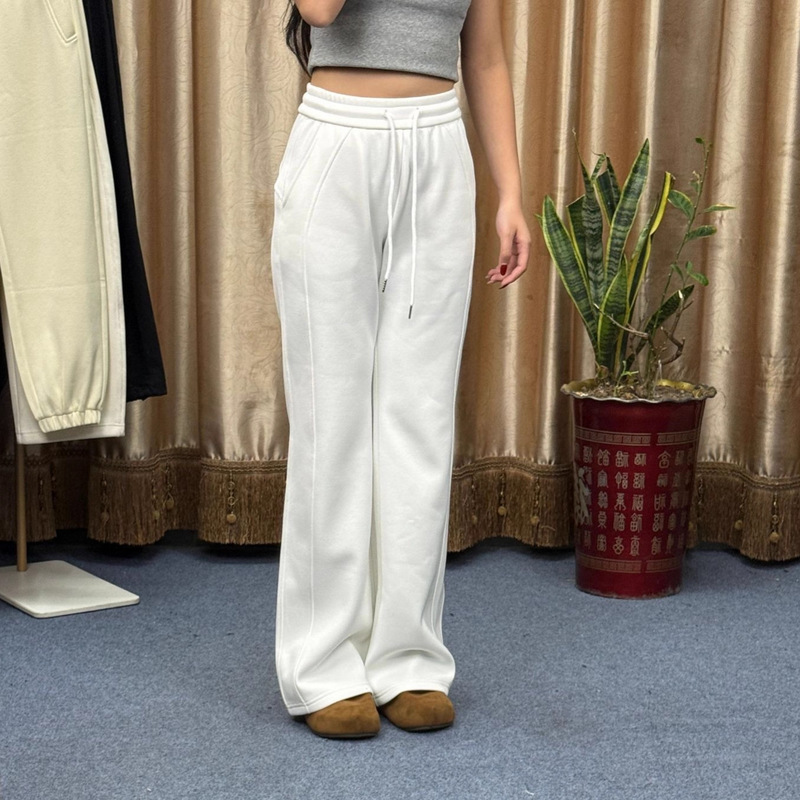 High-Waisted Loose Casual Sweatpants, Trendy Drapey Floor-Length Pants, Solid Color Sports Flared Pants for Women, Autumn and Winter Straight-Leg High-Waisted Loose Casual Sweatpants, Trendy Drapey Floor-Length Pants, Solid Color Sports Flared Pants for Women, Autumn and Winter Straight-Leg