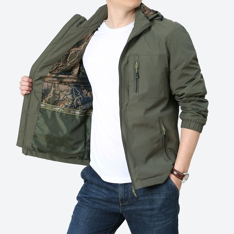New Men's Spring and Autumn Thin Jacket Casual Loose Sweatshirt Weatherproof Sun Protection High-End Jacket Outdoor Men's Clothing