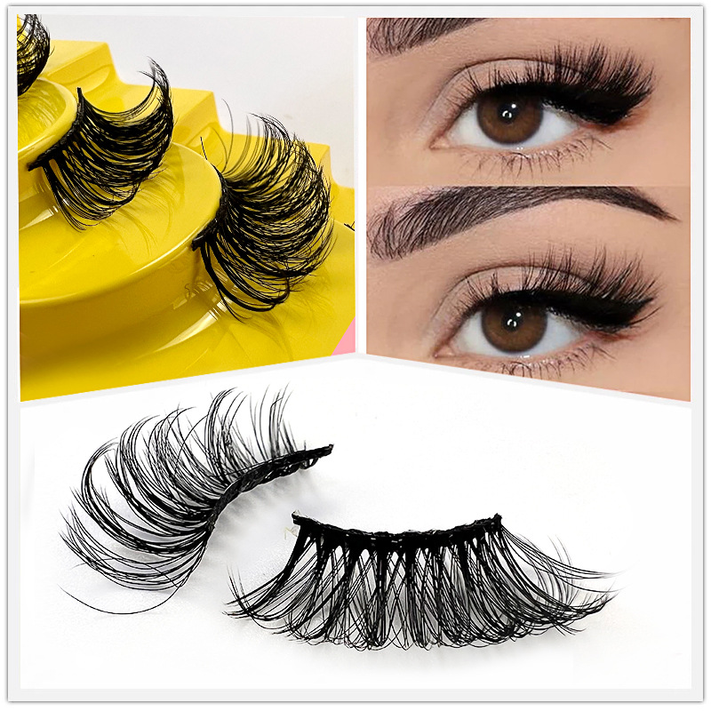 Europeisk og amerikansk grenseoverskridende hotselgende 10 par kjemisk fiber halvøye falske øyevipper naturlig simulering tykke krøllete øyevipper engros_voghion.com