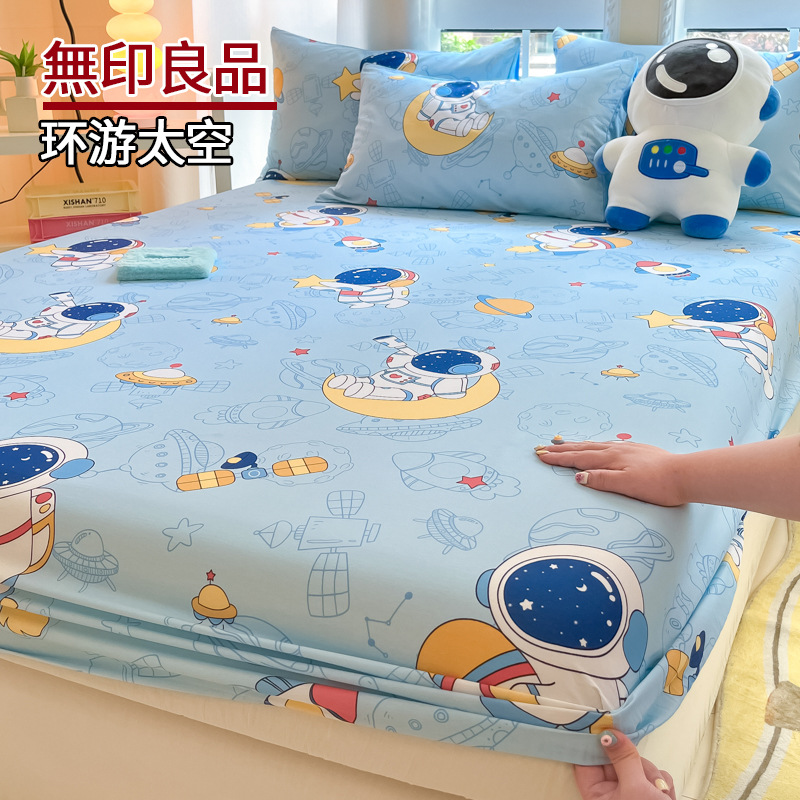 2025 nueva sábana de algodón de una sola pieza de algodón para niños cubierta protectora todo incluido 2024 nuevo juego de tres piezas de dormitorio