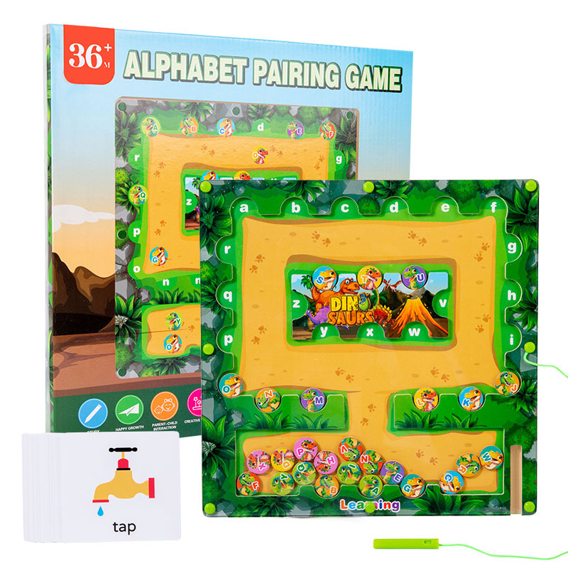 Laberinto de cuentas magnéticas para niños, tablero de clasificación de colores de madera, juguete educativo Montessori para bebés, tren pequeño educativo