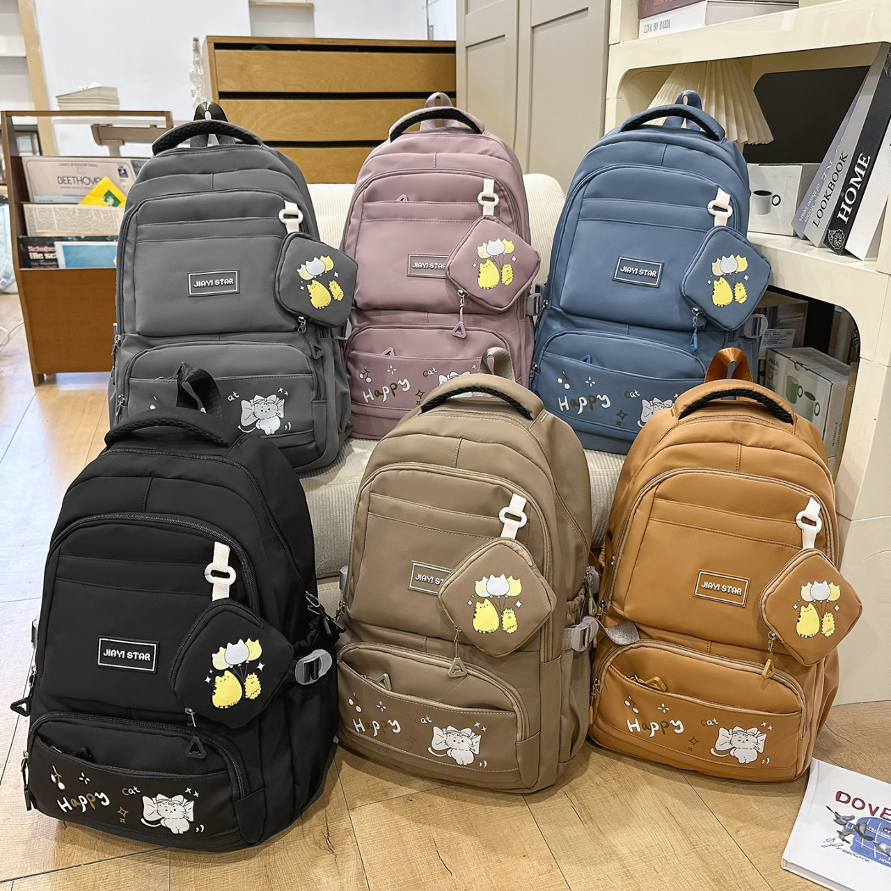Mochila encantadora para mujeres 2025 nueva bolsa de viaje de computadora para estudiantes de secundaria de alta capacidad de moda coreana mochila casual para mujeres image 3