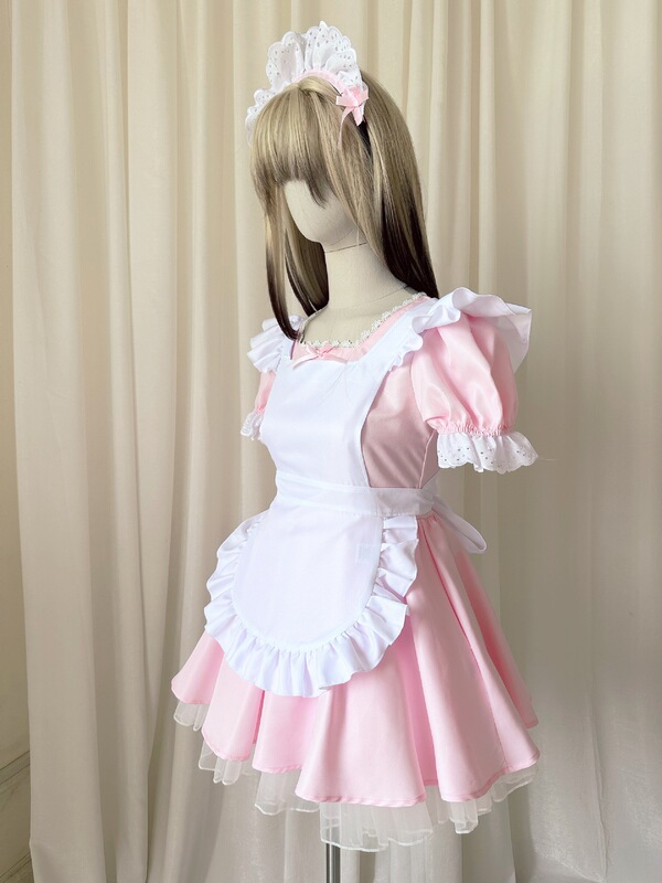 かわいい日系メイド服ロリータCOSエンジェルメイド超萌え犬ショートカフェ紺色メイドワンピース|undefined