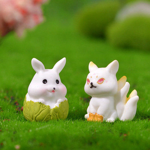 Micro landscape ornaments cute simulated fruit zoo forest potted plants creative decorative resin crafts wholesale