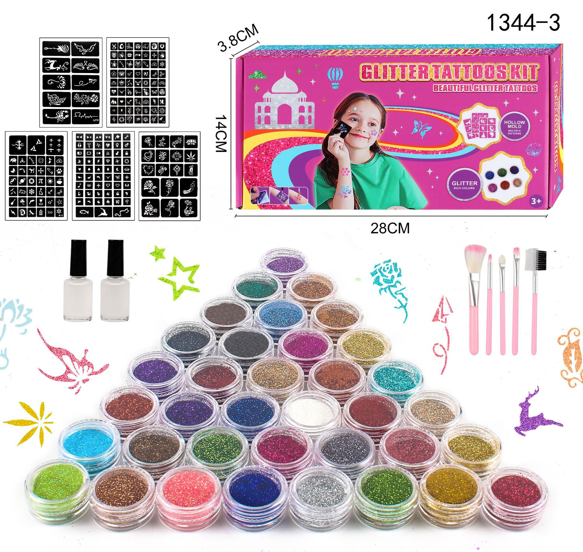 436g/36 색 골드 문신 세트 48PC/1344-3