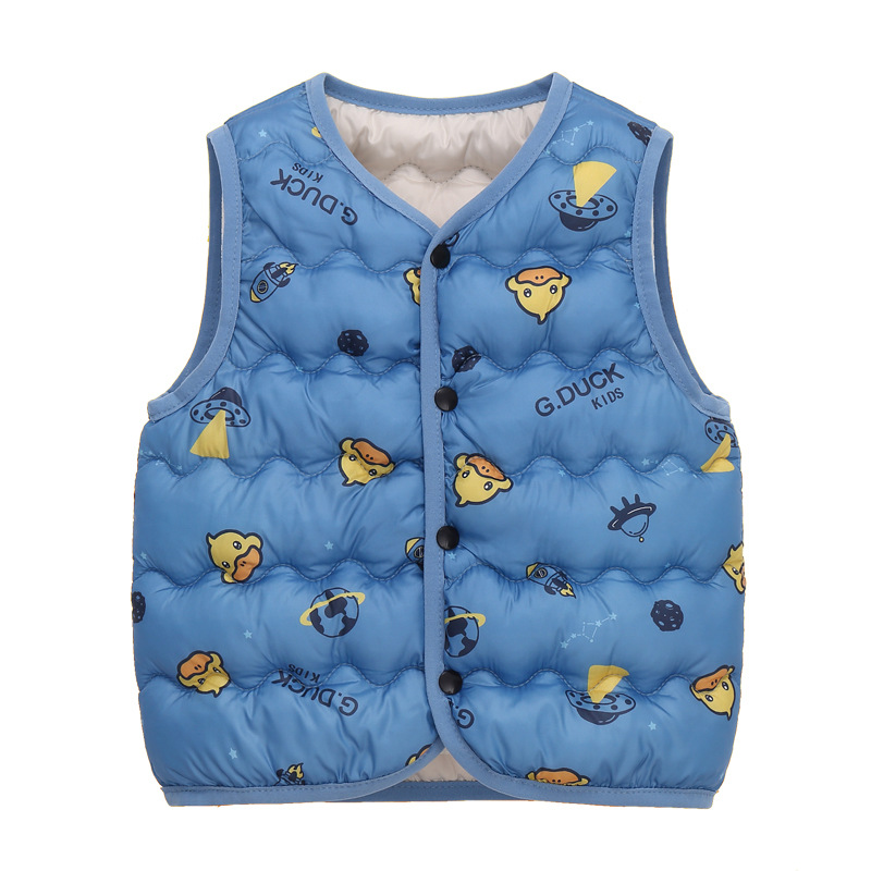 Comercio exterior transfronterizo, nuevo modelo 822, chaleco infantil con diseño de patito amarillo, ropa infantil, chaleco cálido de algodón para bebés image 10