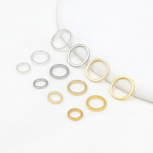 18k真金单圈闭口圈饰品 diy手工制作项链手链方线圈饰品配件B10