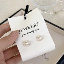 小香风法式珍珠锆石耳钉女小众轻奢高级感气质耳环洋气精致耳饰品