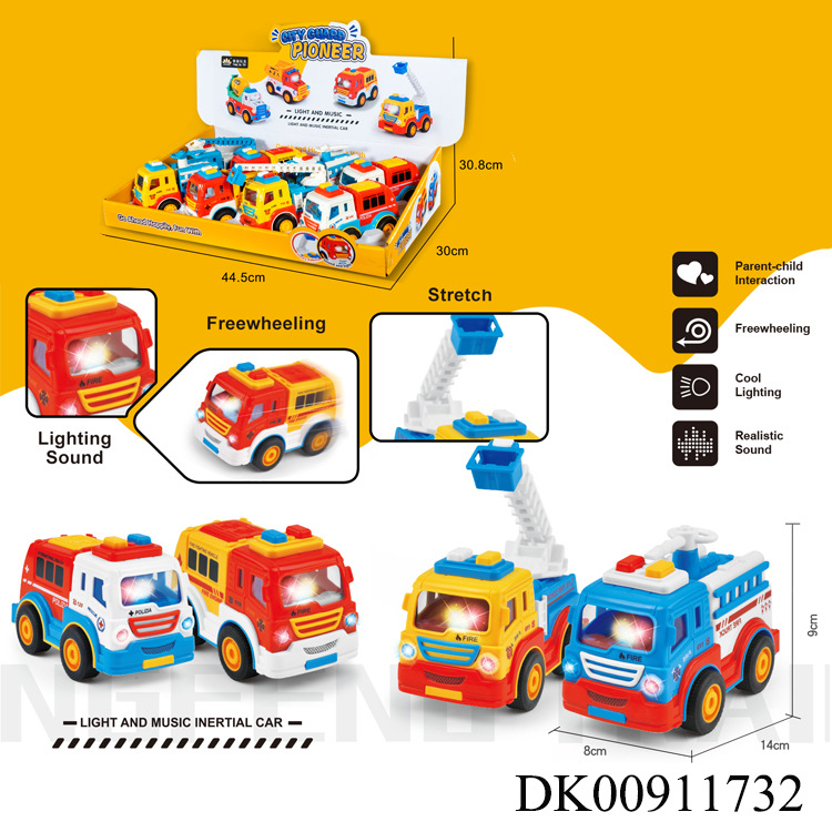Cartoon inertia electric ambulance for boys with light