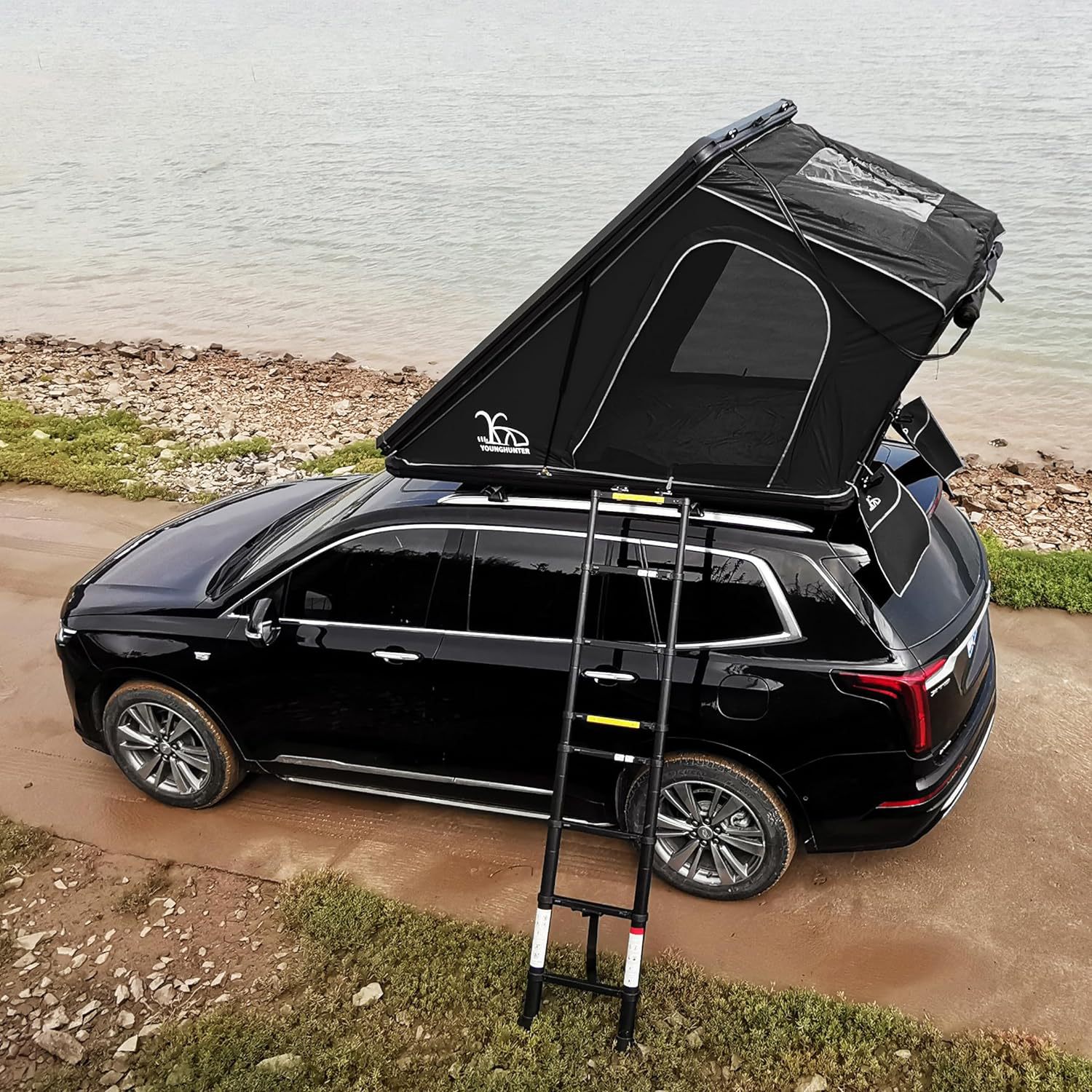 Fuente de fábrica al aire libre camping techo triangular extensión al aire libre SUV concha dura al aire libre universal a prueba de lluvia y protección solar auto