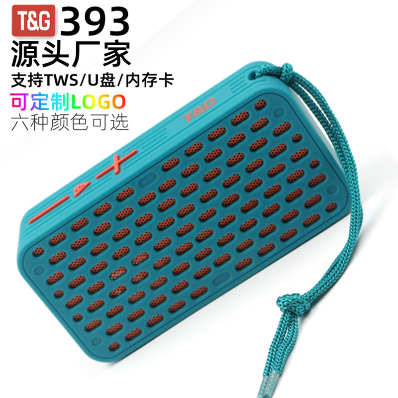 새로운 tg393 휴대용 블루투스 스피커 야외 끈 미니 카드 스테레오 무선 서브 우퍼 tws 스피커