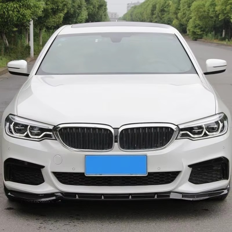 Bmw G30 Front Bumper Spoiler 5 Series Glossy Black Carbon Fiber Pattern Wind Blade Modified Front Splitter for 17-23 Models G30/G31