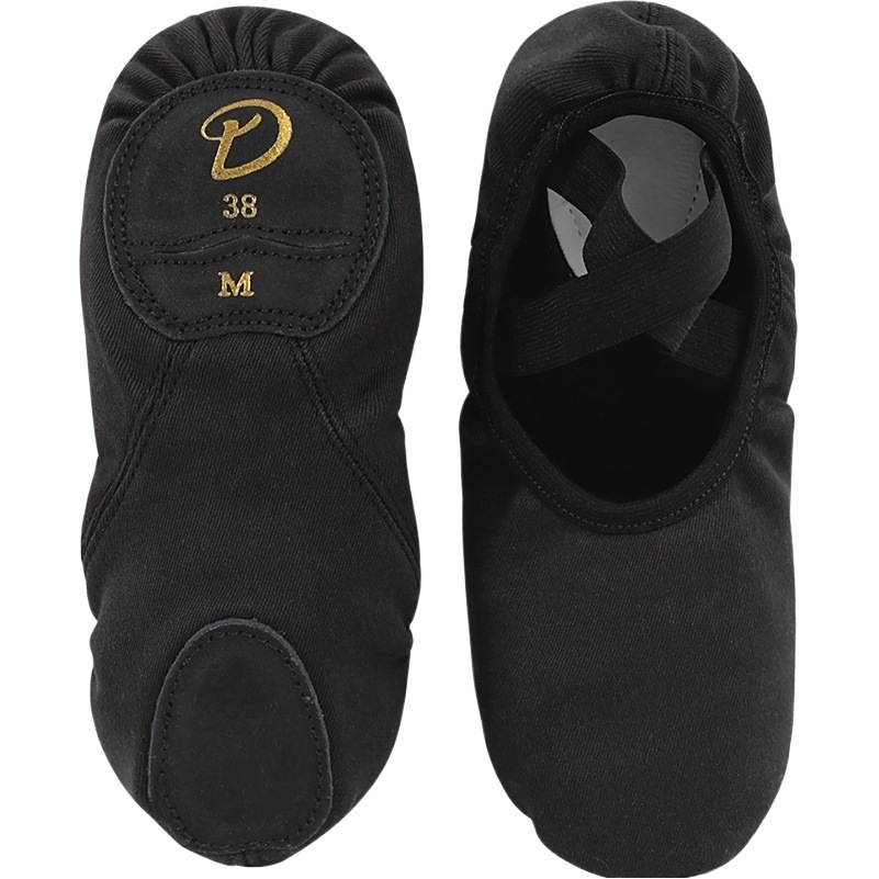 Zapatos de baile de tela elástica completa zapatos de ejercicio de fondo suave para mujer zapatos de garra de gato adulto cuerpo Ballet zapatos de encaje sin empeño