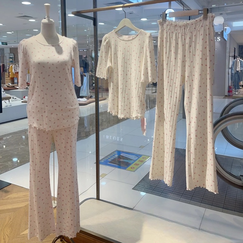 日本 GP スイートサクラ半袖ズボンパジャマ女性の春と夏の肌に優しい綿の柔らかいホーム服はスーツの外でも着用できます|undefined