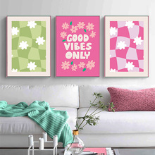 北欧新款小清新粉色抽象墙壁艺术帆布海报客厅卧室画芯装饰画批发