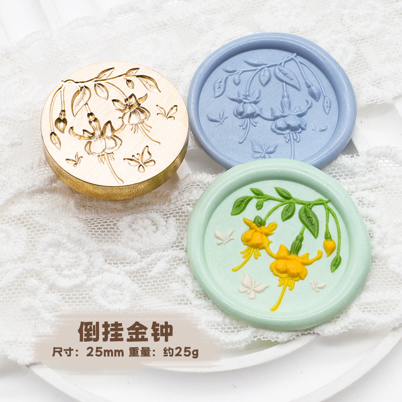 Sello de pintura de fuego serie de plantas tulipán rosa artística fuego pintura sello creativo cera regalo