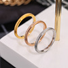 Glossy ring stainless steel, fashionable accessory, European style, does not fade, simple and elegant design, 18 carat