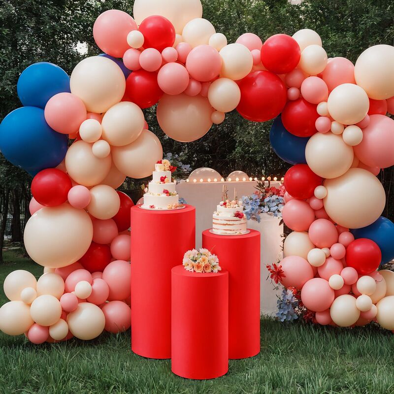 ミルクシルク弾性円筒布カバー クリスマスデコレーション 誕生日パーティー 結婚式 円柱型3個セット 小道具 装飾 室内用|undefined