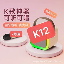 跨境K12蓝牙音箱迷你便携式无线K歌Y1卡拉OK单麦双麦儿童K歌专业