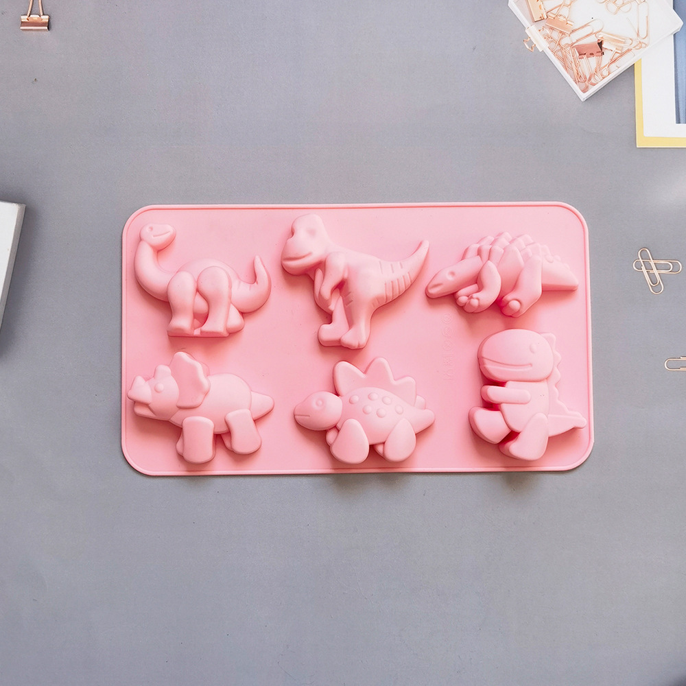 6 dinosaurios 341 molde de pastel de silicona molde de pastel de gelatina torta molde de pan herramientas de horneado
