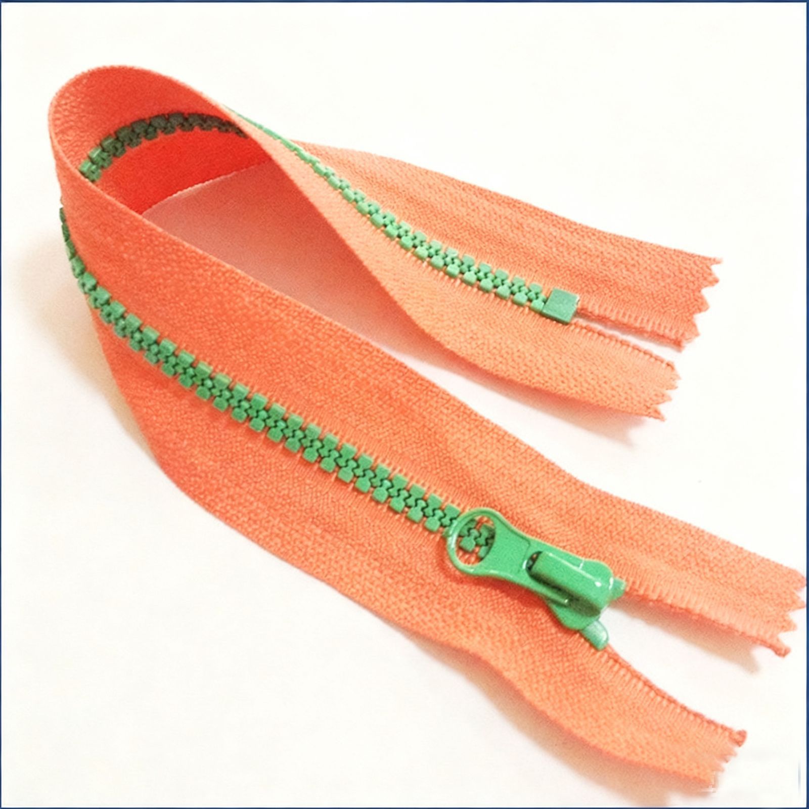 橙色拼色拉链 3号5号树脂闭口拉链 环保拉链