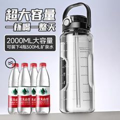 2023夏季大容量運動水壺健身戶外高顏值便攜雙飲塑料水壺印製