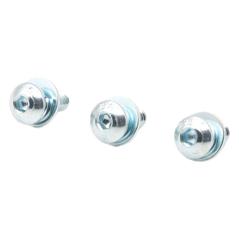 Синий и белый цинк класса 10,9 с шестигранной головкой и круглой головкой, три комбинированных винта, высокопрочная Плоская Круглая головка, плоская подушка, пружинная накладка в сборе