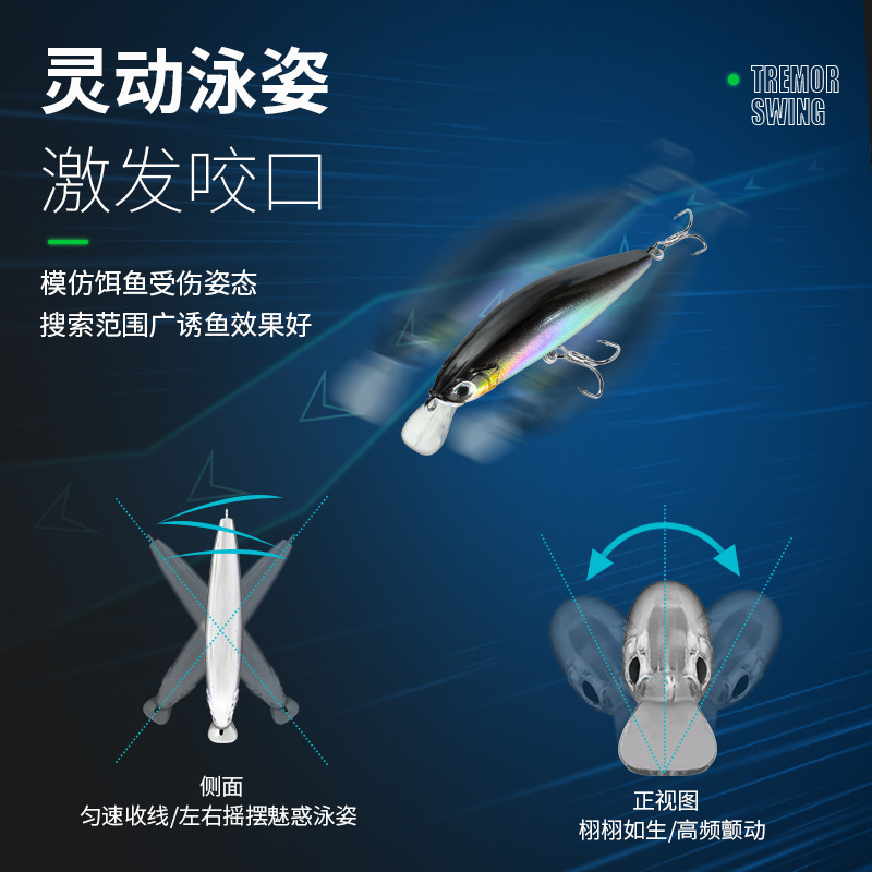 悬浮米诺远投路亚饵远投拟饵带死飞淡水海钓假饵翘嘴野钓仿生假饵|undefined