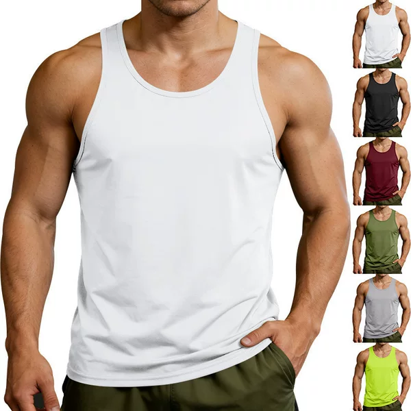 2026 Cross-Border Amazon European and American Spring and Summer Men's Sports Fitness Gym Quick-Drying Muscle Aesthetic Tank Top for Men