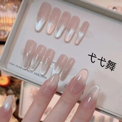 【追光猫眼】純粋な手作りの甲の新型の裸色の高級な優しさとかわいいシンプルな爪のネイルの裸色
