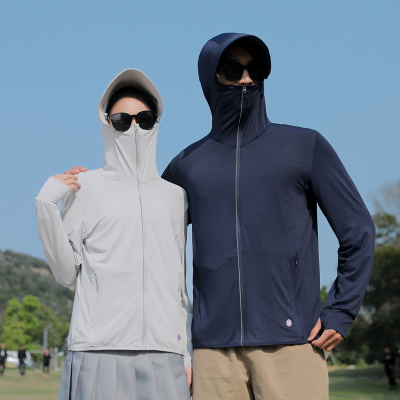 여름 커플의 선 스크린 의류 자외선 방지 UPF50 선 스크린 통기성 스킨 의류 여성 경량 야외 선 스크린 의류 남성