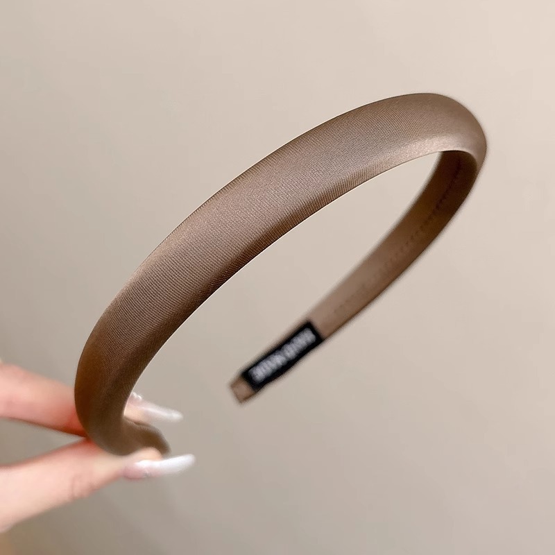 Diadema de color café de otoño e invierno para mujer 2025 nuevo paquete de cabello, diadema de presión superior de cabeza alta, toallita de tarjeta de viaje de salida exterior de todo fósforo